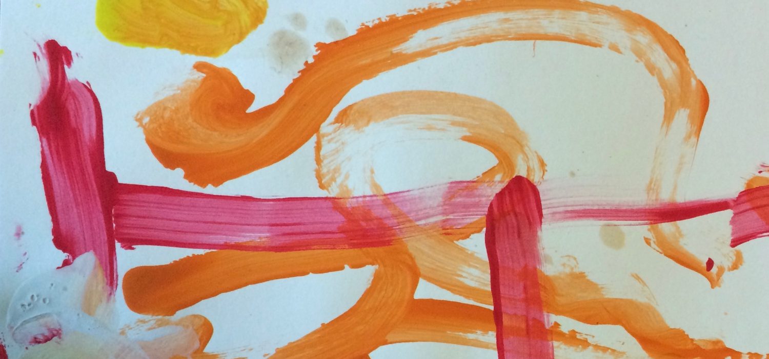 Yellow, red, and orange abstract watercolor